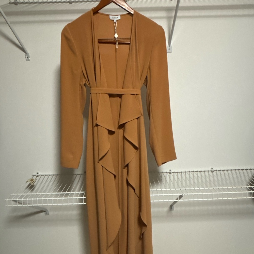 Elegant Tan Long Sleeve Dress Abaya